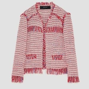 NWT Zara tweed jacket like Chanel - fits like L